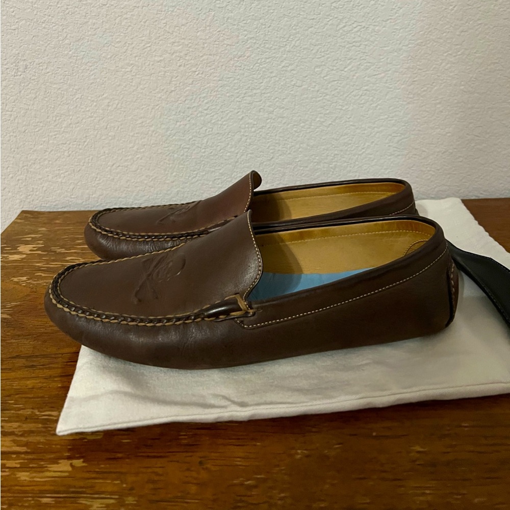 Peter Millar Skull and Clubs Driver, Size 10.5, Caramel